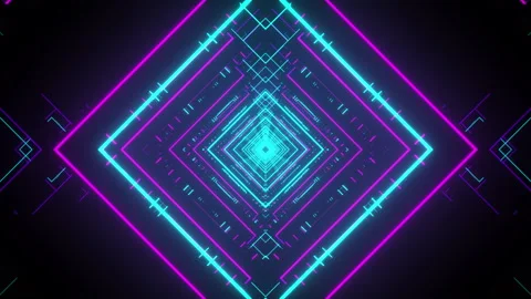 4k Neon Tunnel Vj loop 1 Stock Footage 114552455