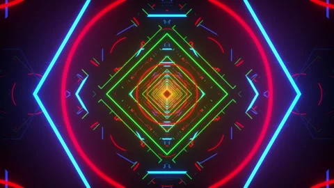 4k Neon Tunnel Vj loop 2 Stock Footage 114552466