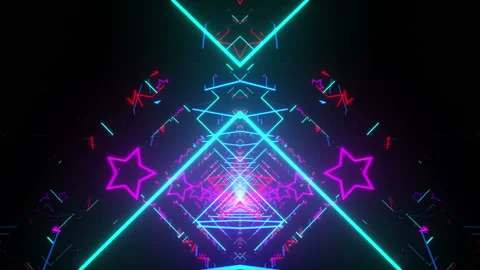 4k Neon Tunnel Vj loop 4 Video stock 114552715