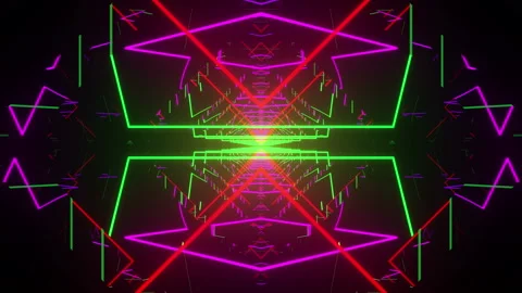 4k Neon Tunnel Vj loop 3 Видео 114552763
