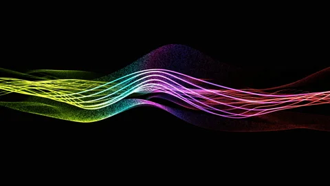 4k Neon waves. Wavy lines. Technology abstrat background. Rgb colors. Stock Footage 139602155