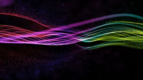 4k Neon waves. Wavy lines. Technology abstrat background. Rgb colors. Stock Footage 139602351