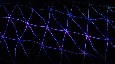 4k. NEON wireframe. Low poly grid. Glowing element. Stock Footage 119729343