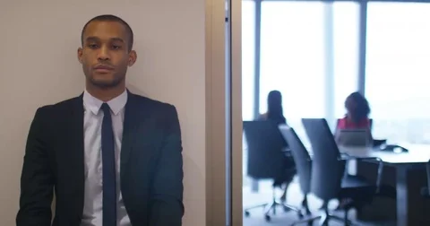 4K Nervous candidate waiting to be seen for job interview in corporate company Video stock 69147832