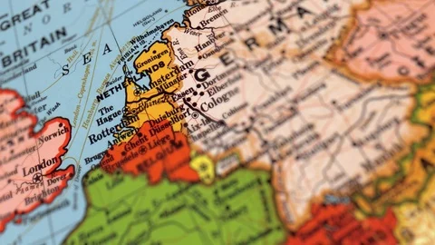 4k Netherlands On World Map Stock Footage 92697487