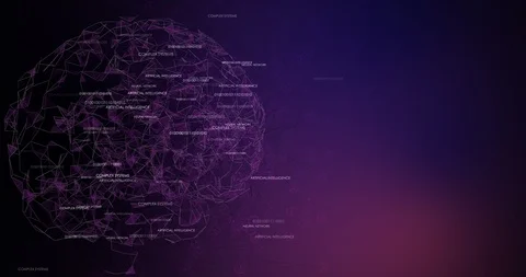 4K Neural Net AI Loop purple Stock Footage 99684566