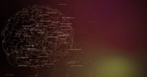 4K Neural Net AI Loop red Stock Footage 99684685