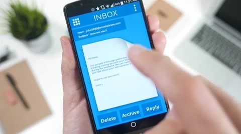 4K New Email Message On Smartphone App Device.mp4 Stock Footage 57676327