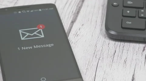 4K New Message Smartphone Notification - Dolly Slider Shot Stock Footage 63937686