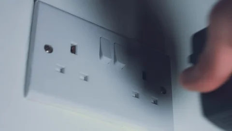4k New Technology, Close-up of UK Socket Plug Stock Footage 86417841