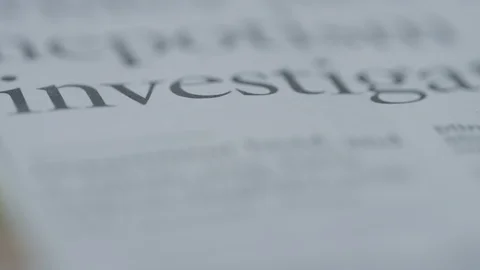 4K newspaper headline text macro Stock Footage 107074477