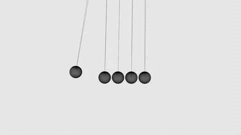 4K Newton's Cradle Wireframe - Transparent Alpha Channel - Seamless Loop 스톡 동영상 334118114