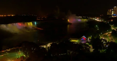 4K Niagara Falls at Night Stock Footage 39589178