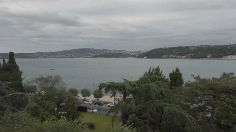 4K Nice Bosphorus View From Emirgan Sakip Sabanci Museum Stock Footage 135224352