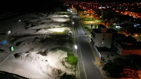 4K - Night Beach Video stock 245946817