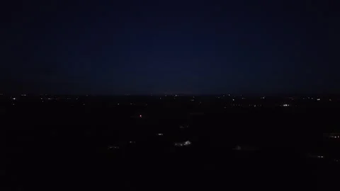 4K Night Landscape with Distant Lights on Horizon Stock Footage 333708140