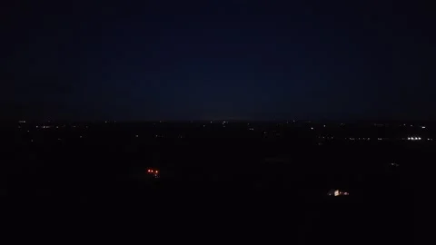 4K Night Landscape with Distant Lights on Horizon Stock Footage 333708164