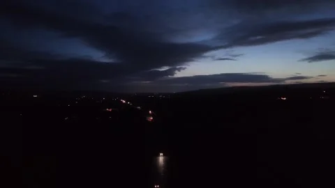4K Night Road Through Dark Rural Landscape Stock-Footage 333705255