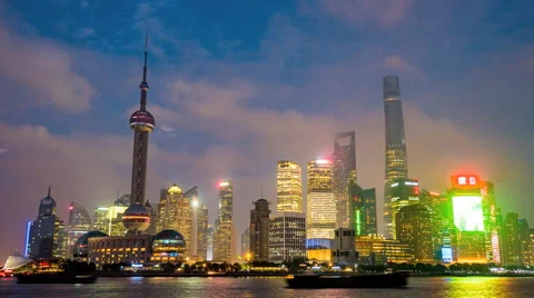 4k night Shanghai Stock Footage 57719732