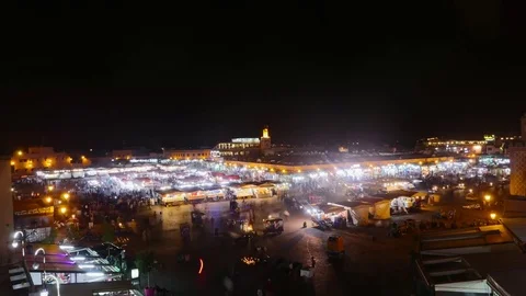 4k Night time laps Moroccan market square 스톡 동영상 70309589