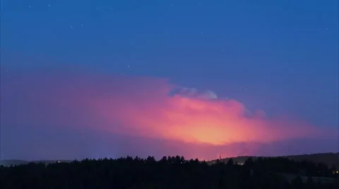 4K Night Time Lapse of Black Hills Forest Fire Storm 스톡 동영상 54714556