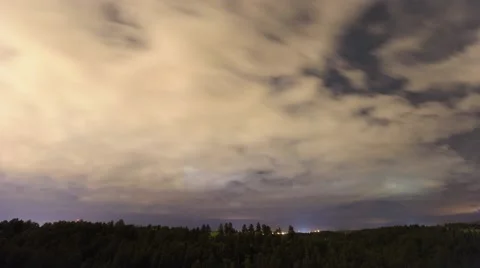 4K Night Time Lapse of High Plains Thunderstorms Stock Footage 54713404