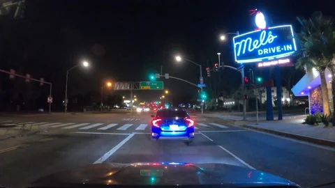 4K+ Night Time lapse Los Angeles Freeway Stock Footage 141554489