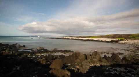 4K Night Time Lapse Over Ocean Stock Footage 65199786