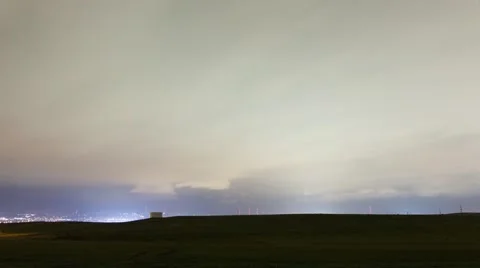 4K Night Time Lapse of Scary Lightning,  Squalls and Rain Stock Footage 54715260