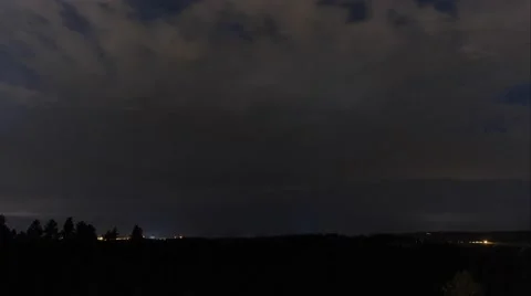 4K Night Time Lapse of Terrifying Lightning Storm Stock Footage 54713392