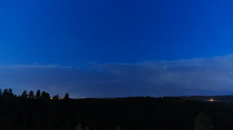 4K Night Time Lapse of Thunder and Lightning on Plains Video stock 54713376
