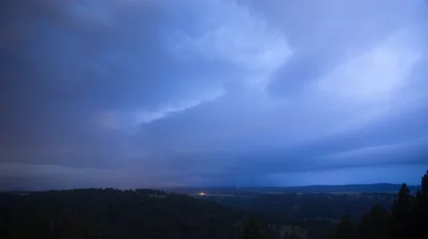 4K Night Time Lapse of Violent Lightning  Rain Storms 스톡 동영상 54715123