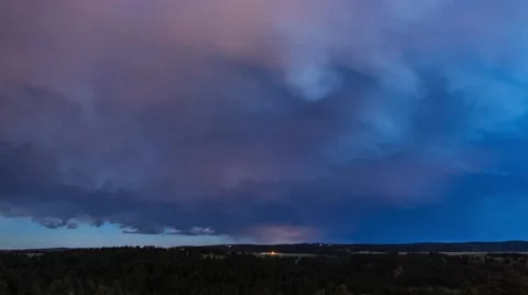 4K Night Time Lapse of Waves of Storms Stock Footage 54715305