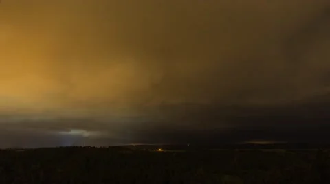 4K Night Time Lapse of Wind Shear and Thunderstorms Stock Footage 54715271