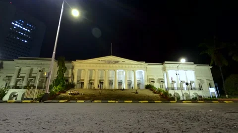 4K Night Timelapse of Asiatic Library, Mumbai, Maharashtra, India Stock Footage 139554571