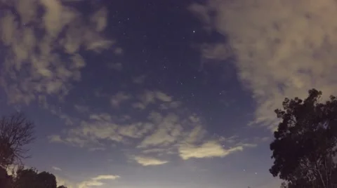4K NightLapse with Clouds and Stars Video stock 47450891