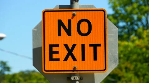 4K No Exit Sign, Traffic Sign, Orange Square Message Stock Footage 66007595