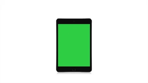 4K No Name Modern Table Computer Device, Blank Screen White Background Stock Footage 76787066