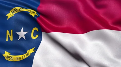 4K North Carolina state flag seamless loop Ultra-HD Stock Footage