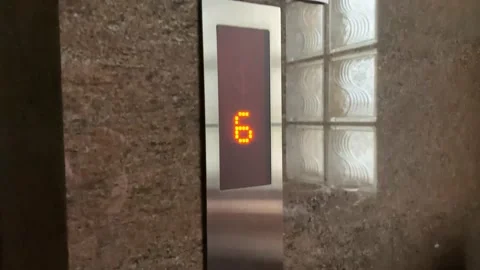4k Notice outside of elevator lift, face mask, keep social distancing. Stock Footage 147989555