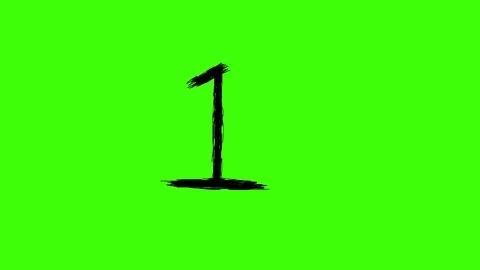 4K Number 1 Scribble Green Screen Animated Doodle Stock Footage 72167770