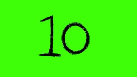 4K Number 10 Scribble Green Screen Animated Doodle Video stock 72167891