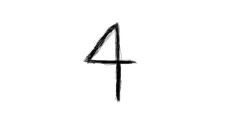 4K Number 4 Scribble Animated Doodle Four Video stock 72167803