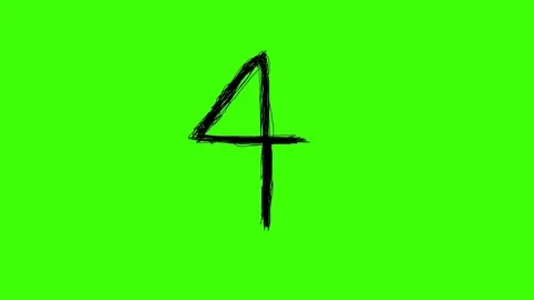 4K Number 4 Scribble Green Screen Animated Doodle 스톡 동영상 72167806