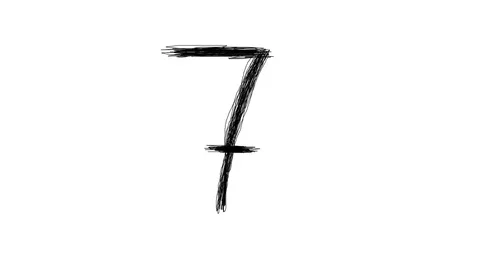 4K Number 7 Scribble Animated Doodle Seven Stock Footage 72167867