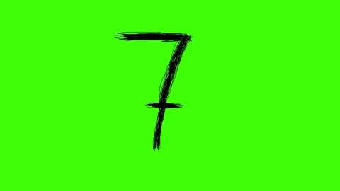 4K Number 7 Scribble Green Screen Animated Doodle 스톡 동영상 72167878