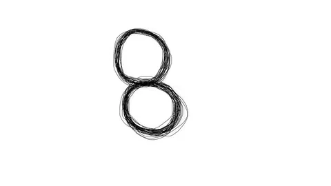 4K Number 8 Scribble Animated Doodle Eight Video stock 72167880