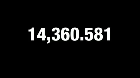 4K Number Counter Transparent Background for Amount Concepts Stock Footage 316834644