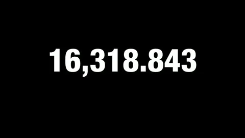 4K Number Counter Transparent Background for Amount Concepts Stock Footage 316834649