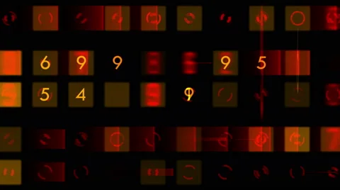 4k numbers &amp; words scrolling across the screen,finance digital tech data backgr Stock Footage 48658234